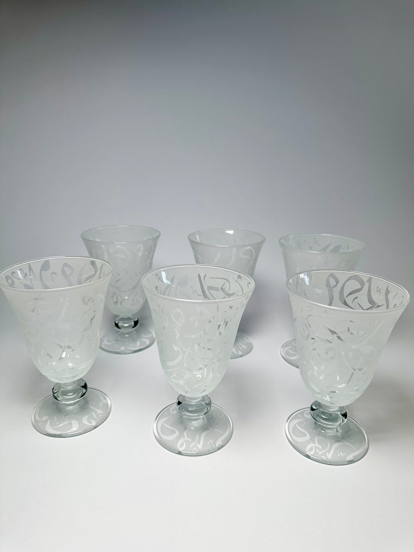 Calligraphy Glass cups set of 6