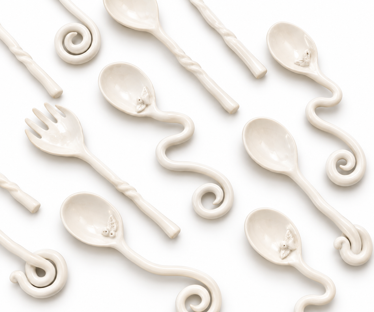 Swirl serving spoons