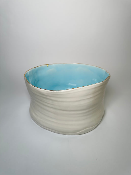 2 tone White/Blue saladier