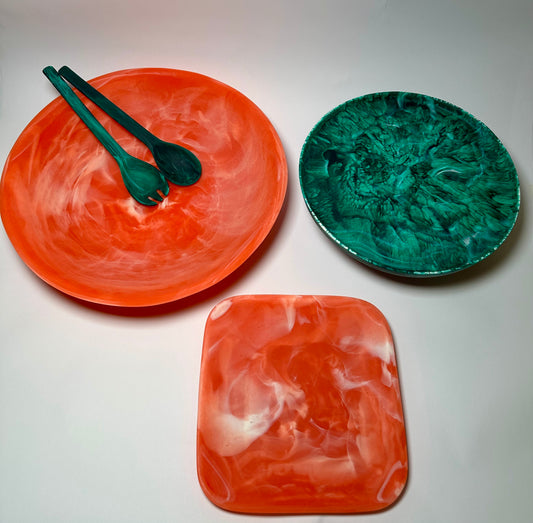 Apricot/Emerald set
