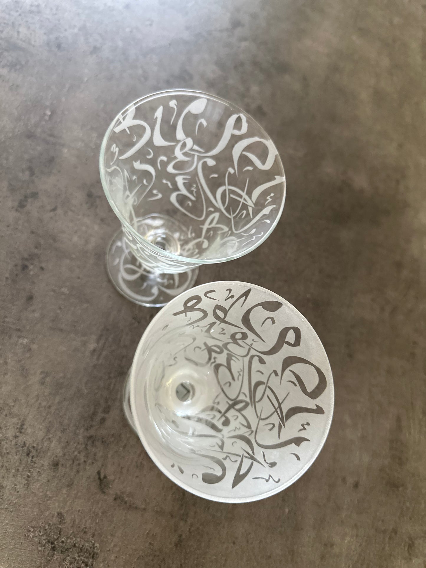 Calligraphy Glass cups set of 6