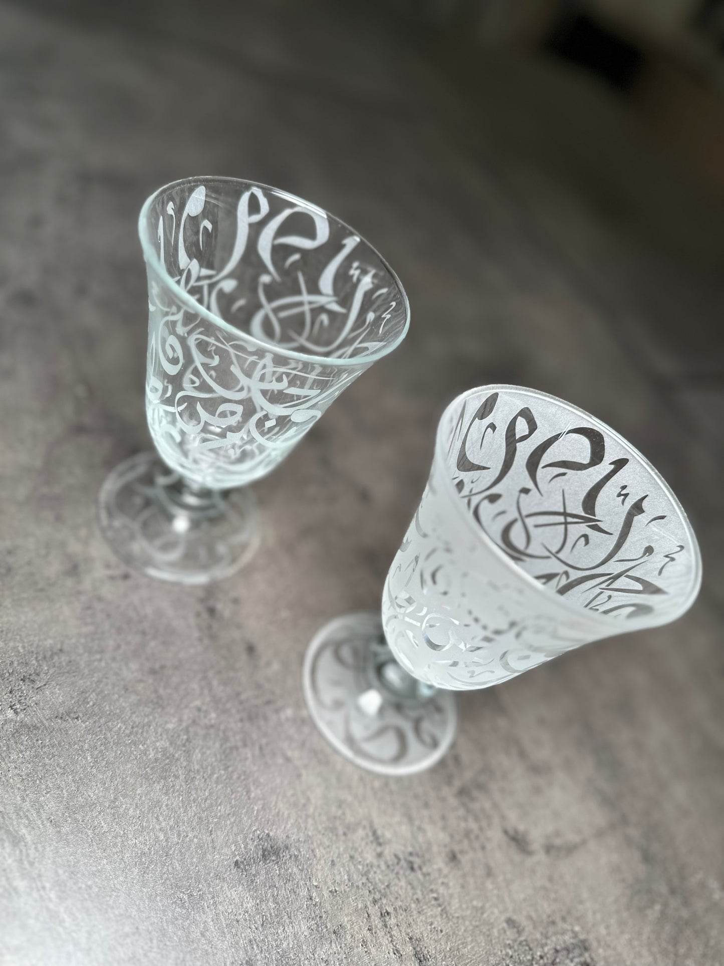 Calligraphy Glass cups set of 6